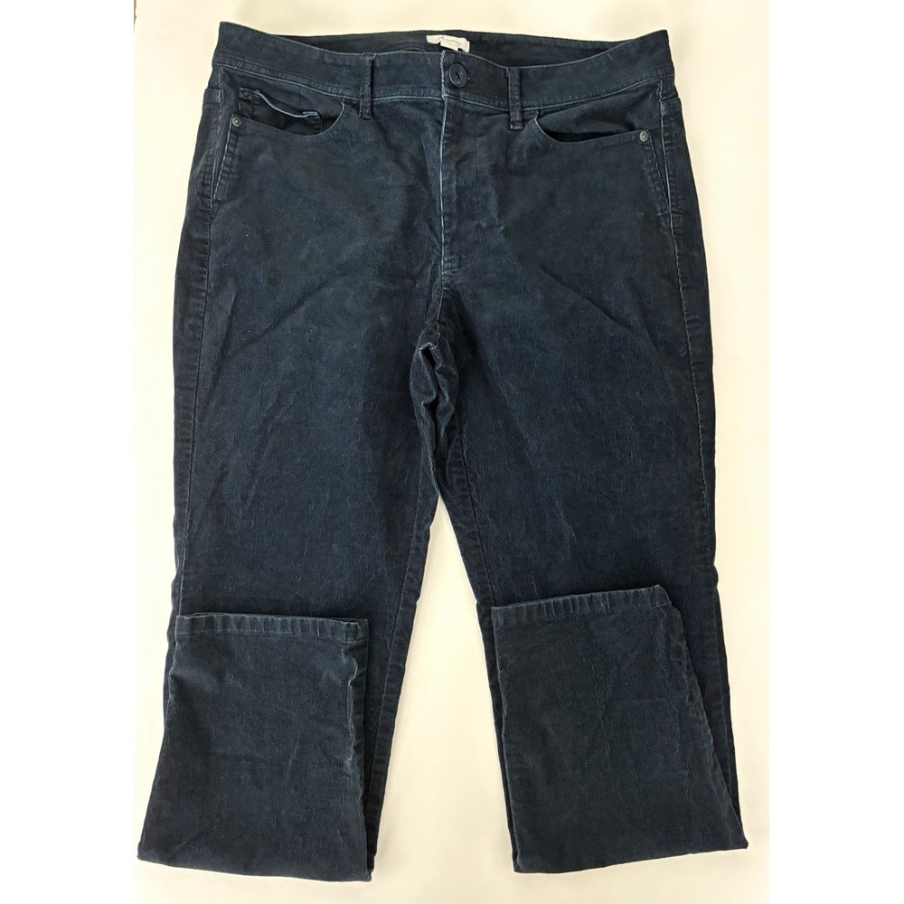 J. Jill women's navy blue corduroy straight leg pants 12 cottagecore timeless